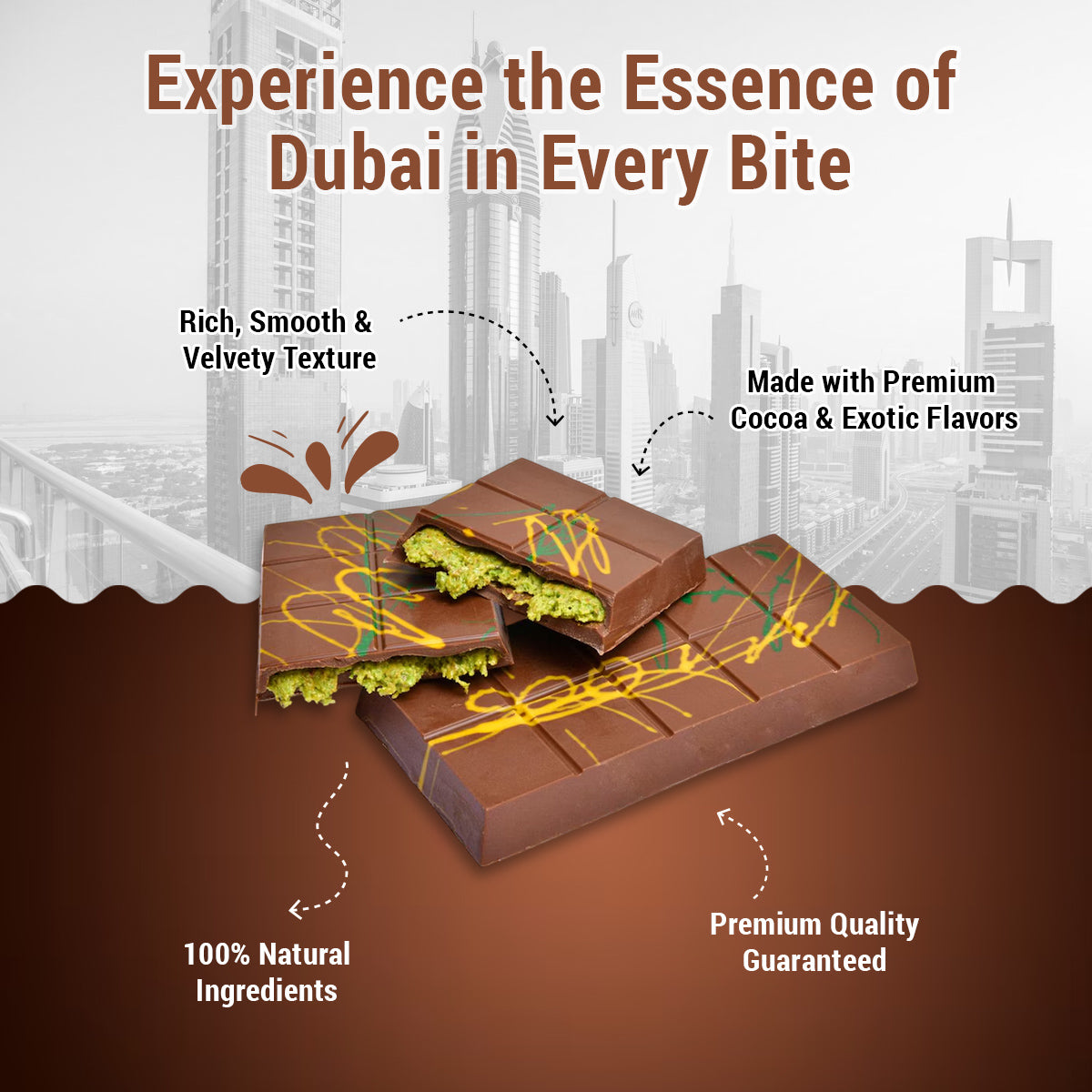 Dubai Chocolate Bar Pistachio, Crunchy Loaded Viral Knafeh Chocolate Bar with Pistachio Cream and Kataifi, 7 oz