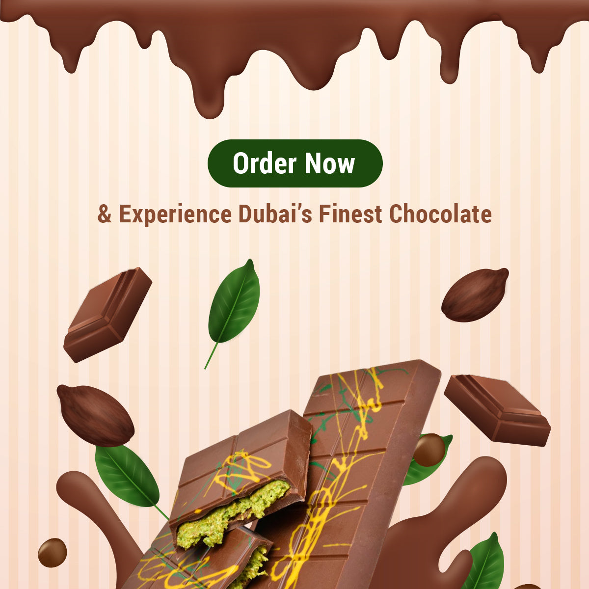 Dubai Chocolate Bar Pistachio, Crunchy Loaded Viral Knafeh Chocolate Bar with Pistachio Cream and Kataifi, 7 oz